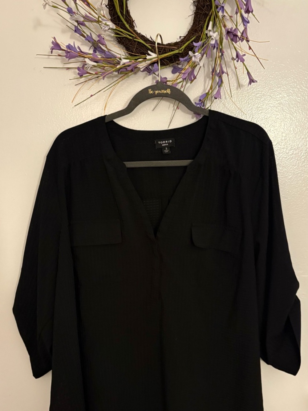 torrid Black Split-Neck Tunic Top